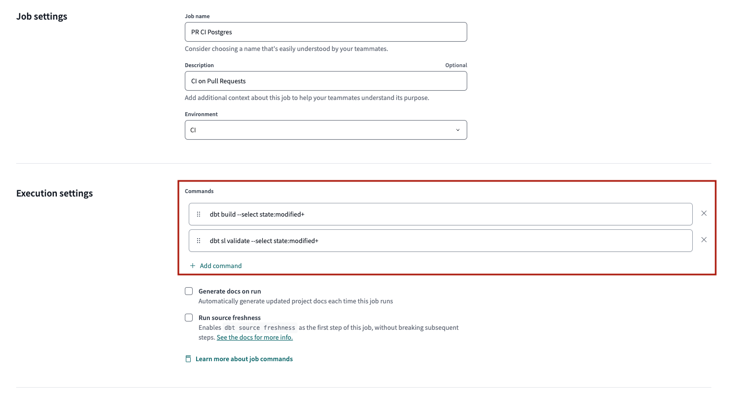 Validate semantic nodes downstream of model changes in your CI job.